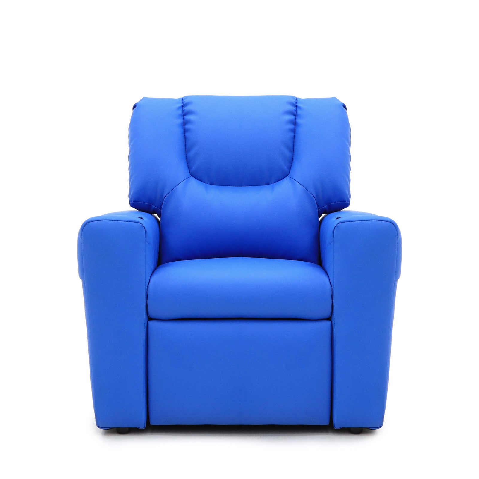 Kids Light Blue Recliner Chair w/ Footrest & Cup Holder