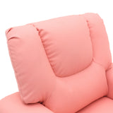 Kids Pink Recliner Chair w/ Footrest & Cup Holder