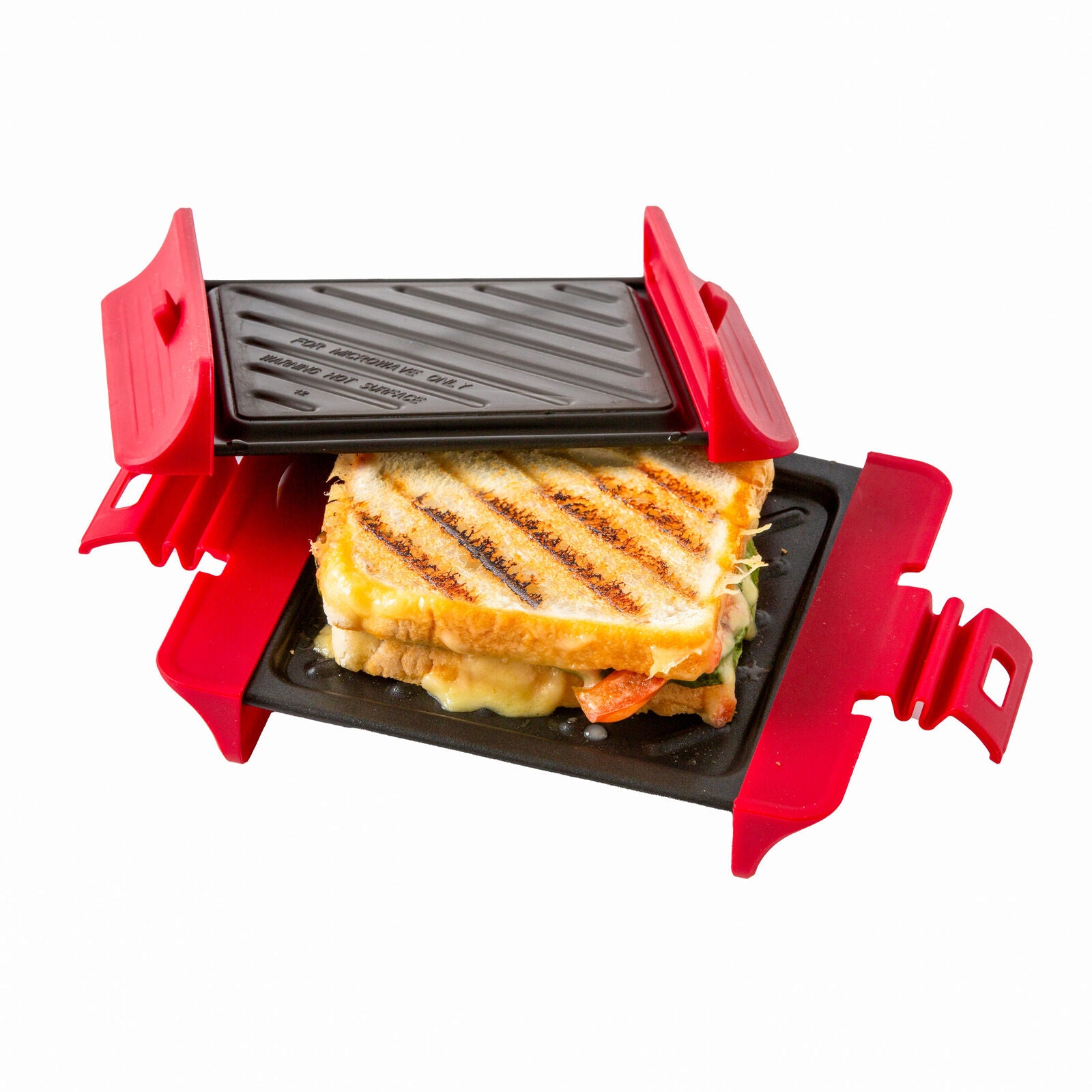 Skillets & Frying Pans: Compact Microwave Sandwich Maker Non-Stick Grill Plates for Quick Meals at Home, Work, or Travel