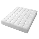 Mattress Toppers: Hypoallergenic, Antibacterial w/ 100% Microfiber filling Mattress Topper - QUEEN