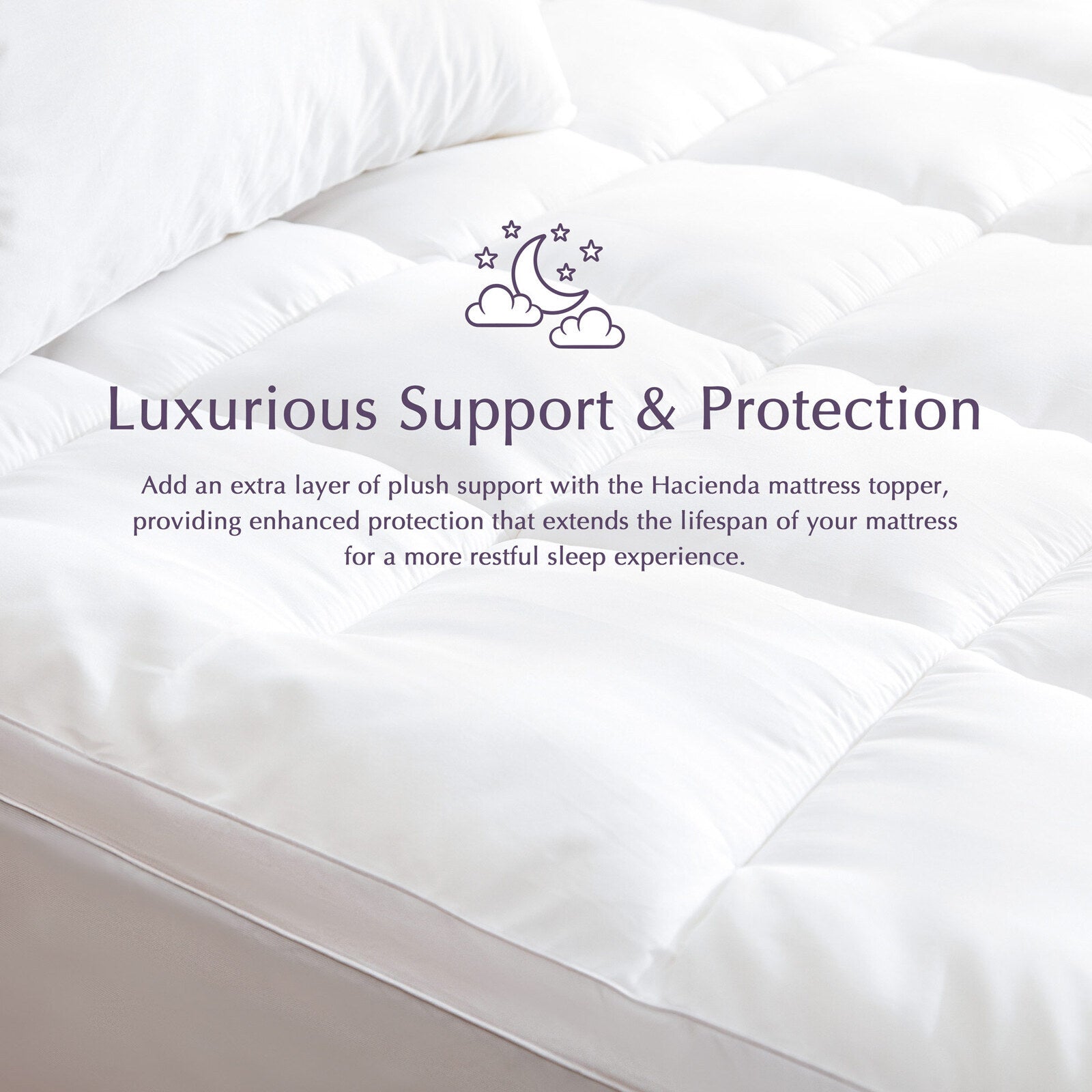 Mattress Toppers: Hypoallergenic, Antibacterial w/ 100% Microfiber filling Mattress Topper - QUEEN
