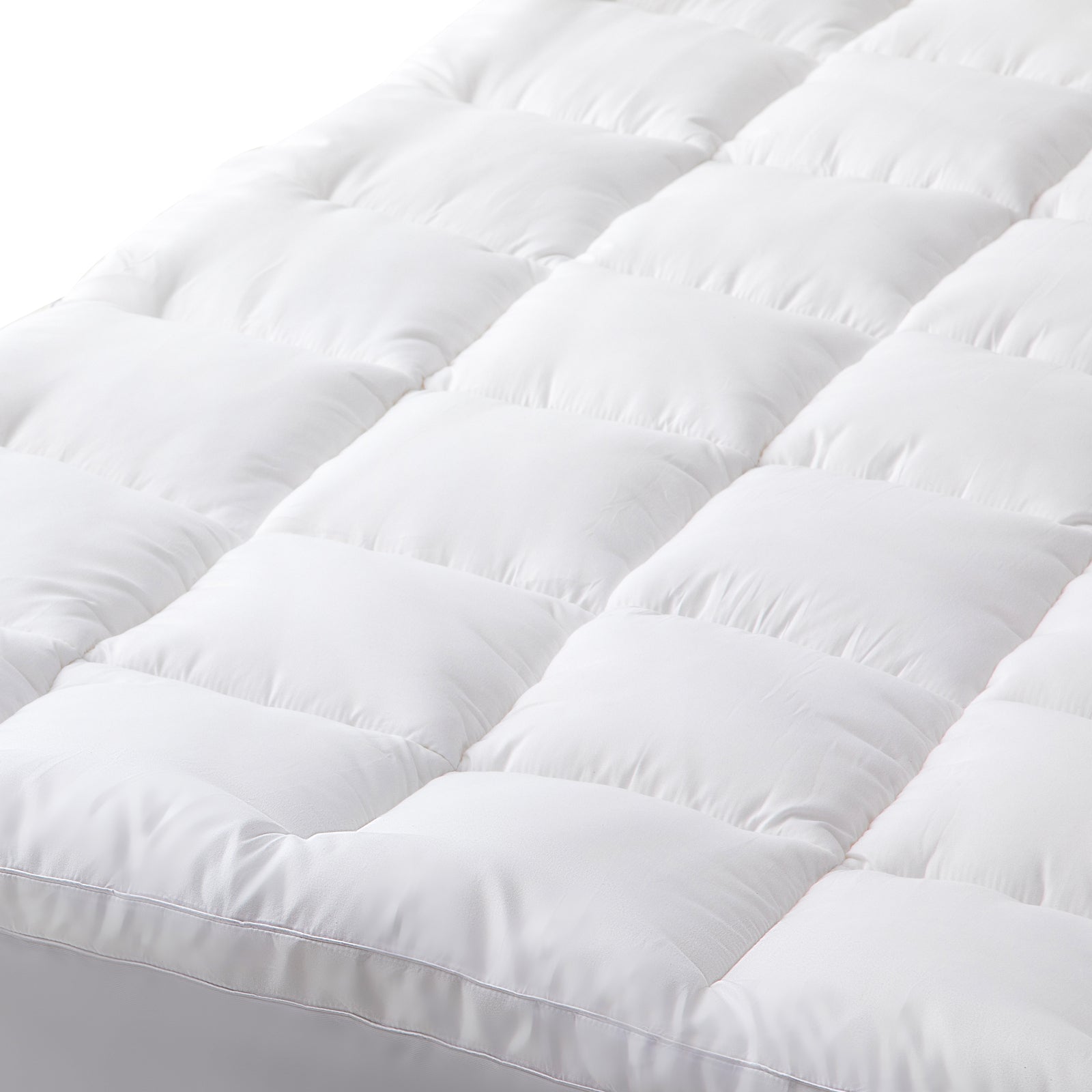 Mattress Toppers: Hypoallergenic, Antibacterial w/ 100% Microfiber filling Mattress Topper - QUEEN
