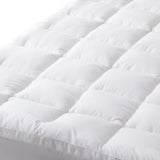 Mattress Toppers: Hypoallergenic, Antibacterial w/ 100% Microfiber filling Mattress Topper - QUEEN