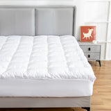 Mattress Toppers: Hypoallergenic, Antibacterial w/ 100% Microfiber filling Mattress Topper - QUEEN