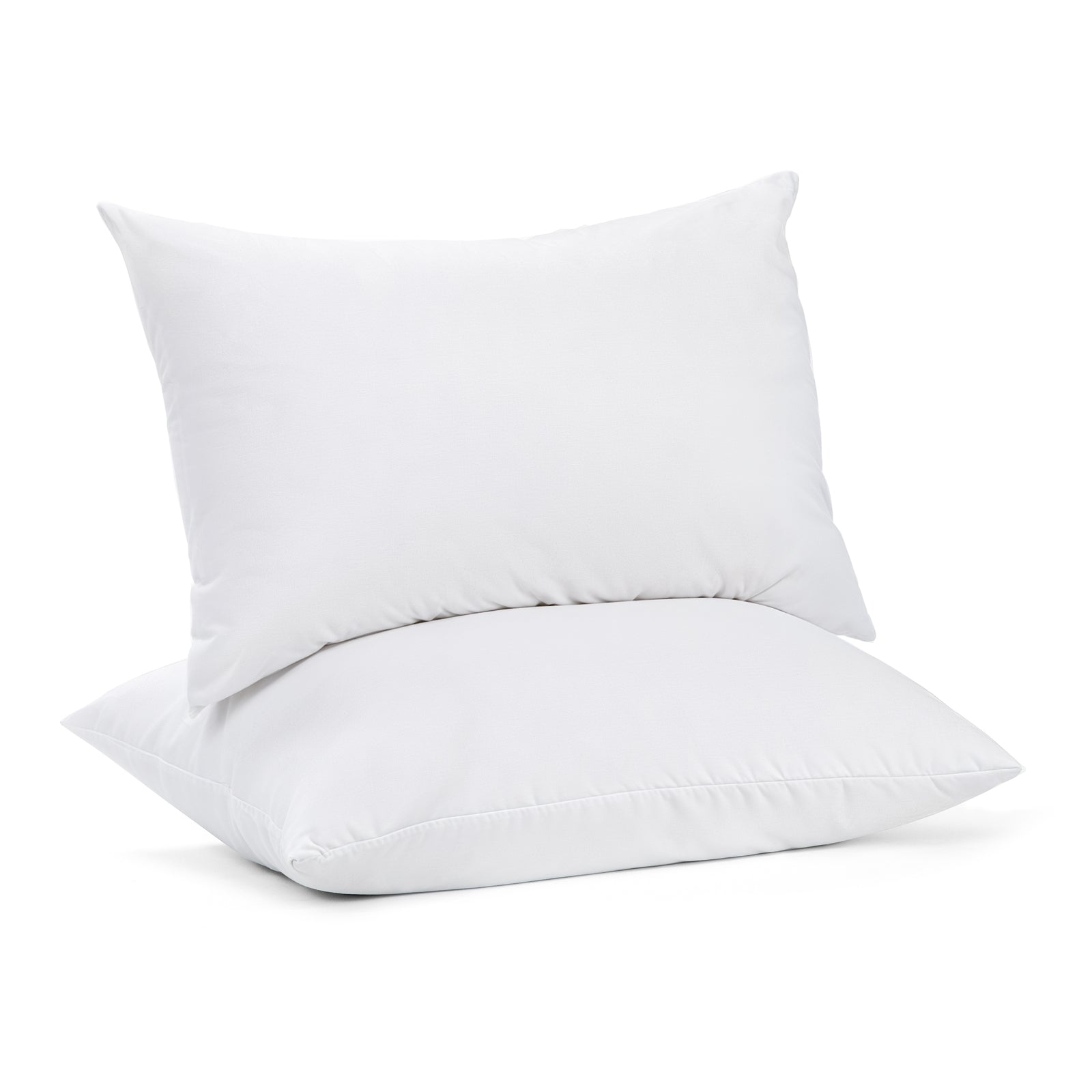Pillows: 100 Percent Cotton Pillow Cover with 800g Poly Fill,  Hypoallergenic, Antibacterial, and Cooling Technology  2 PK