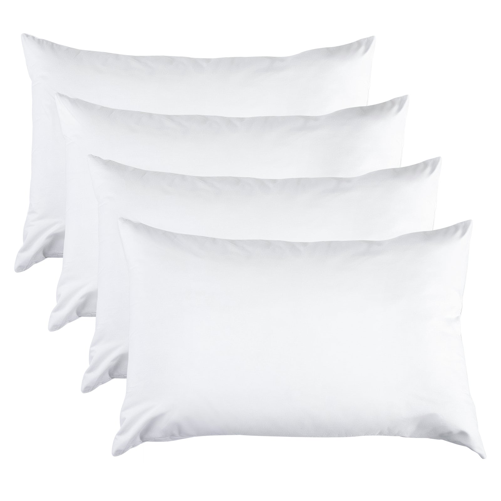 Pillows: 100 Percent Cotton Pillow Cover with 800g Poly Fill,  Hypoallergenic, Antibacterial, and Cooling Technology  4 PK