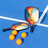 Pickleball: Pickleball Set with 4 Fiberglass Paddles, 6 Balls, Net, and Carry Bag