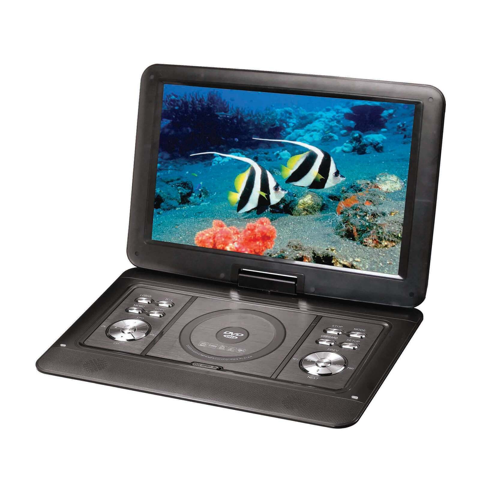 Audio Players & Recorders: 15.4" Swivel Portable DVD Player & Screen, Rechargeable Entertainment