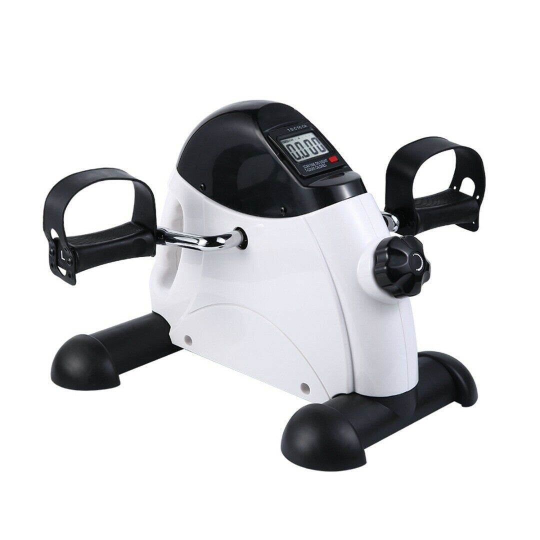 Exercise Bikes: Portable Pedal Exerciser w/ LCD Monitor Tracking (Black & White)