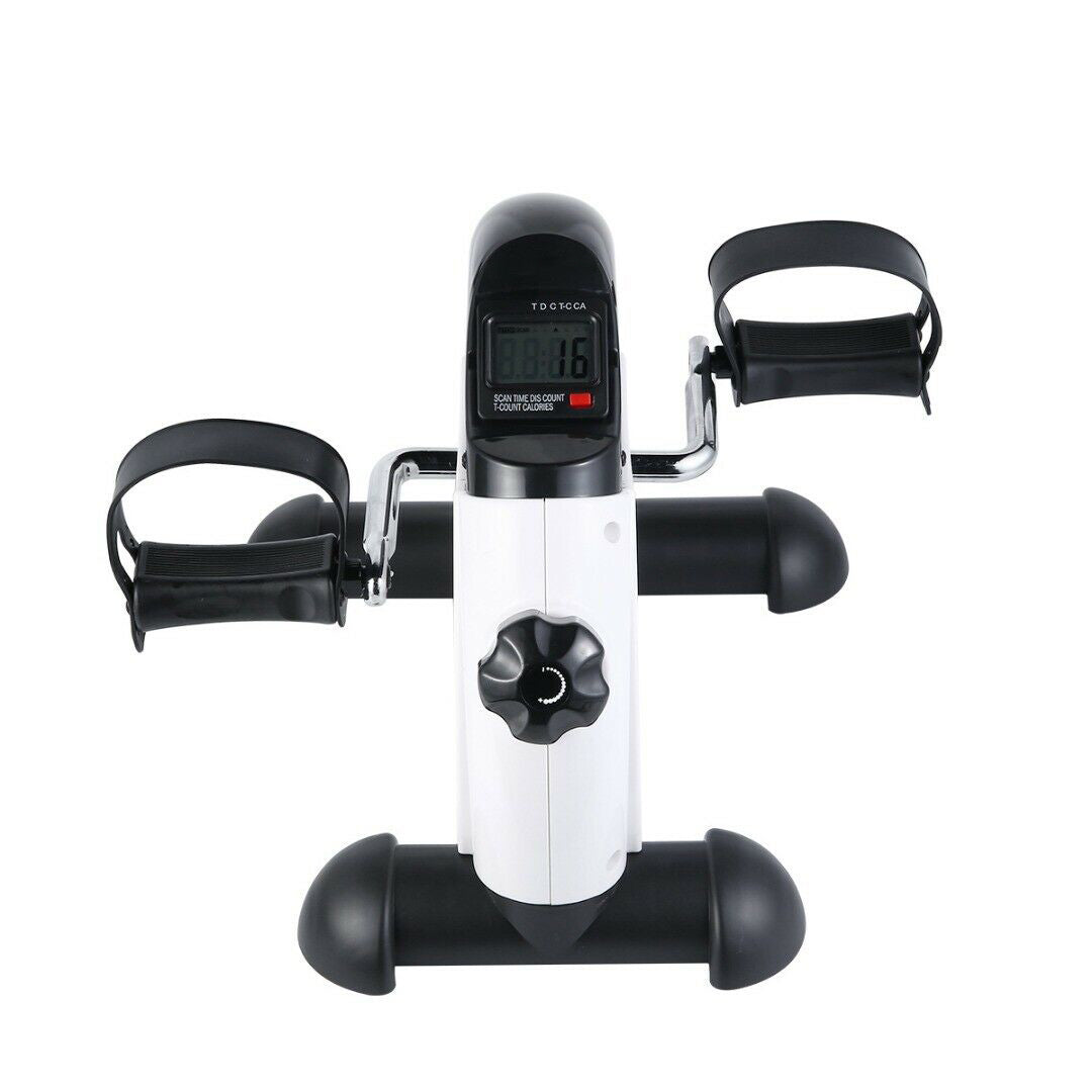 Exercise Bikes: Portable Pedal Exerciser w/ LCD Monitor Tracking (Black & White)