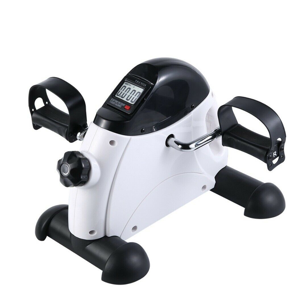 Exercise Bikes: Portable Pedal Exerciser w/ LCD Monitor Tracking (Black & White)