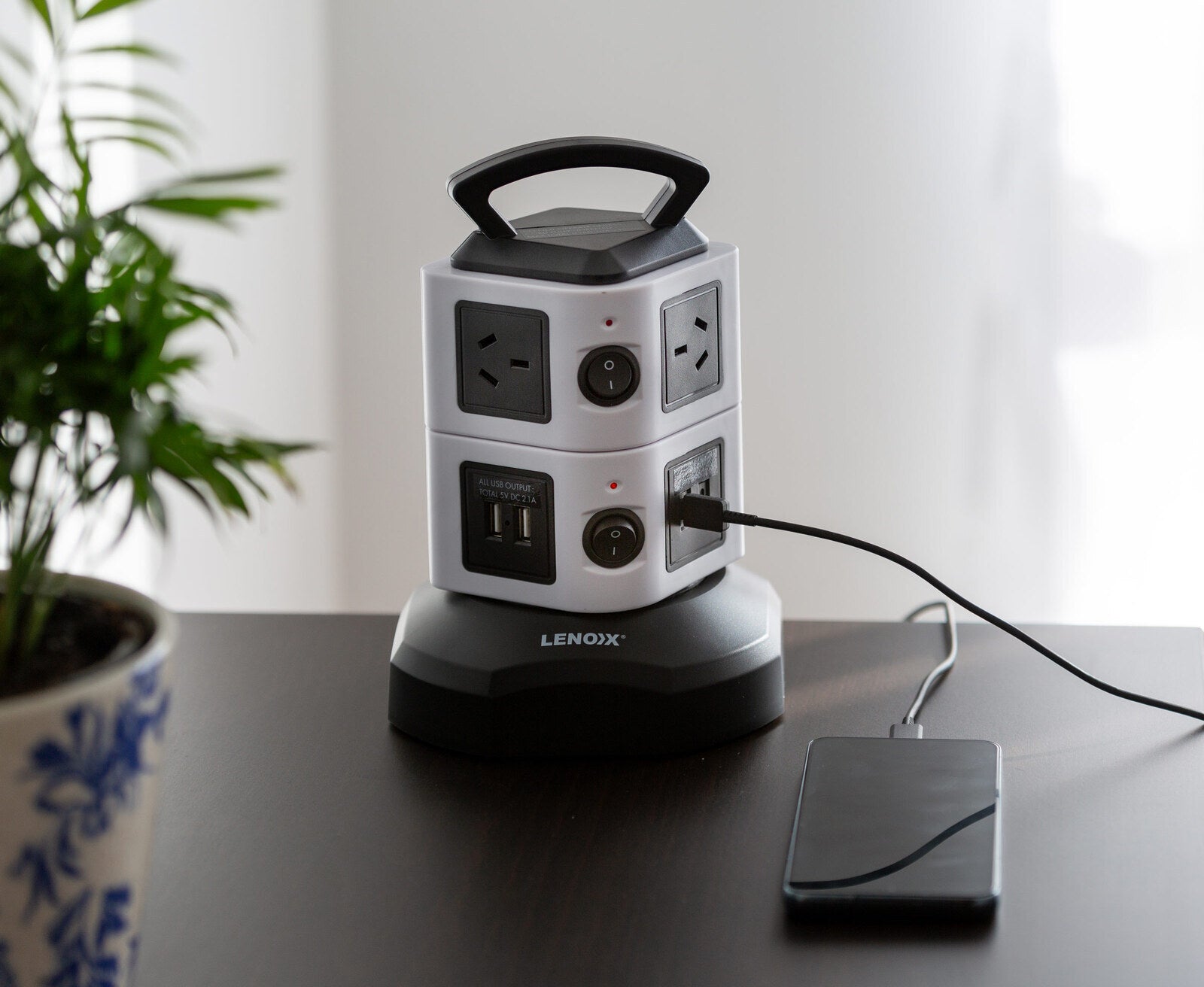 Powerboards & Adapters: Tower Power Board with 6 Outlets + 2X USB A & 2X USB C