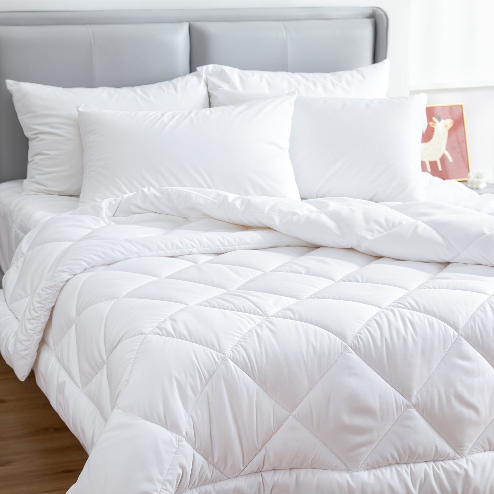 Quilts & Duvets: Microfiber/Bamboo Blend, Hypoallergenic & Antibacterial Quilt - Queen