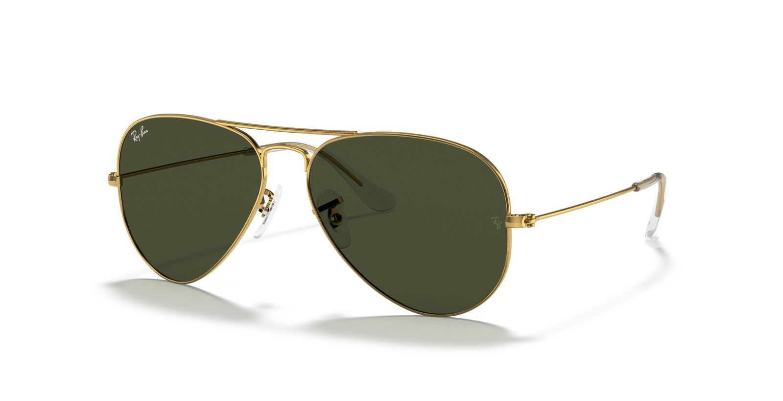 Men's Accessories: Aviator Classic Sunglasses in Gold and Green