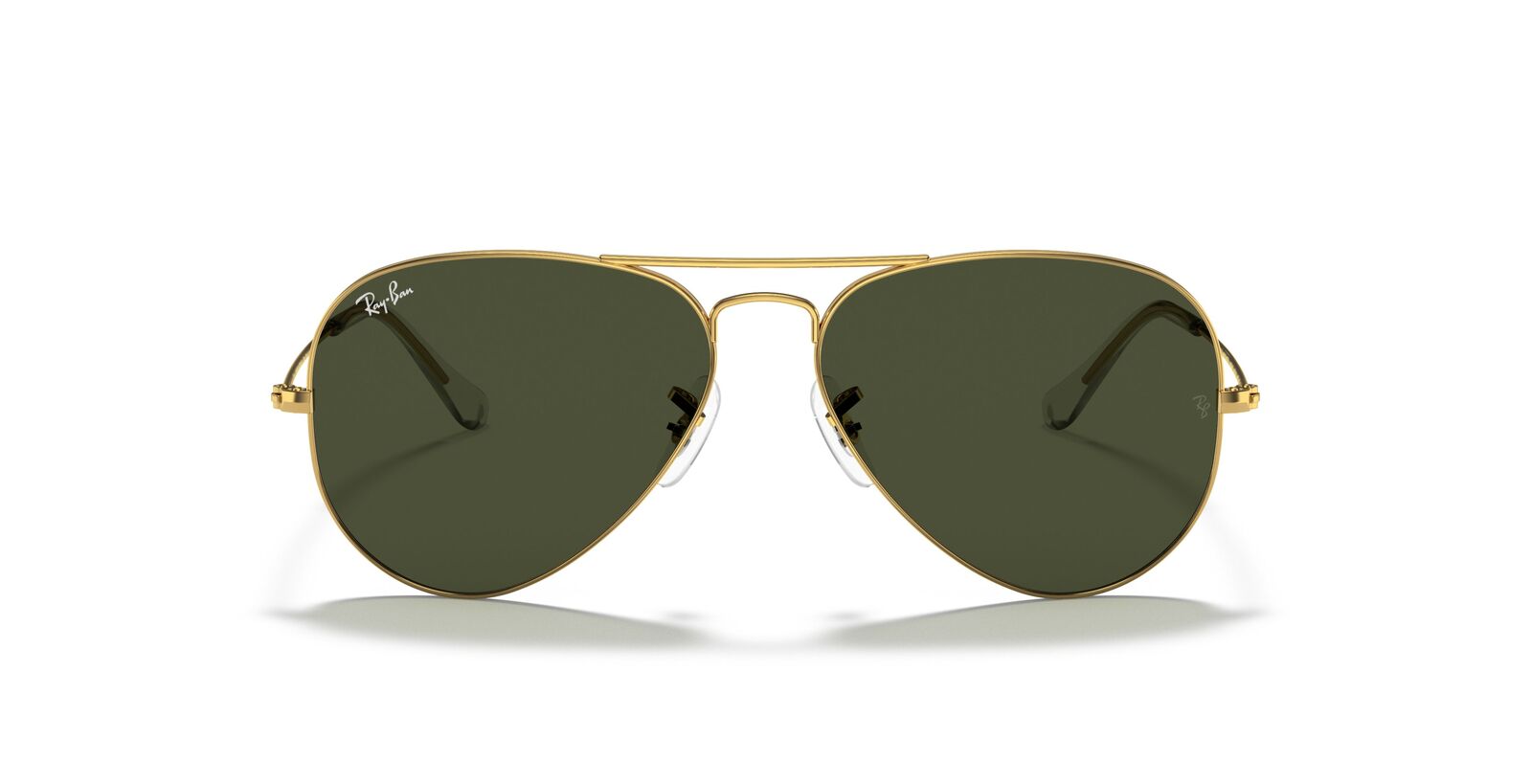 Men's Accessories: Aviator Classic Sunglasses in Gold and Green