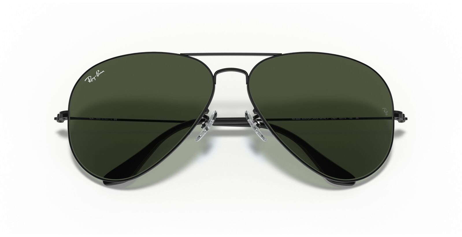 Men's Accessories: Aviator Large Metal II Sunglasses in Black and Green