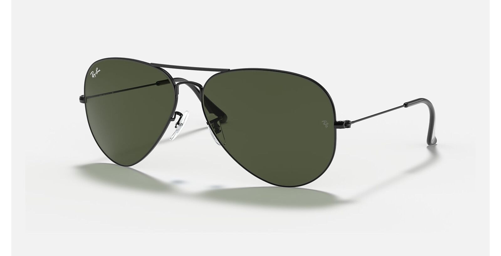 Men's Accessories: Aviator Large Metal II Sunglasses in Black and Green