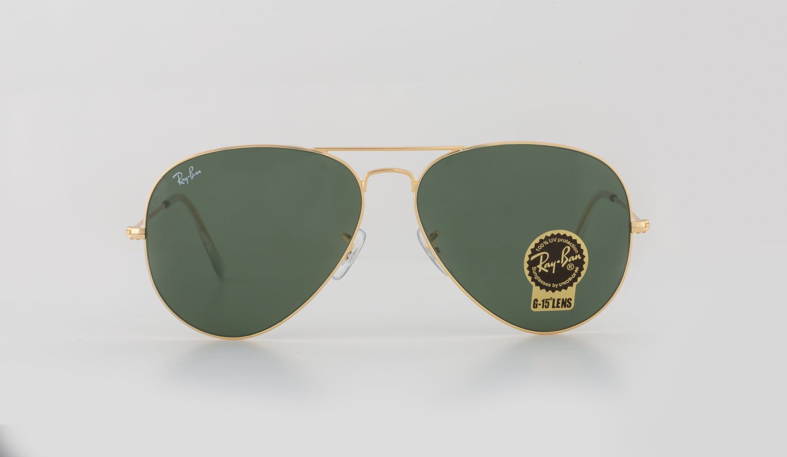 Men's Accessories: Aviator Large Metal II Sunglasses in Gold and Green