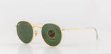 Classic Round Metal Sunglasses in Gold and Green