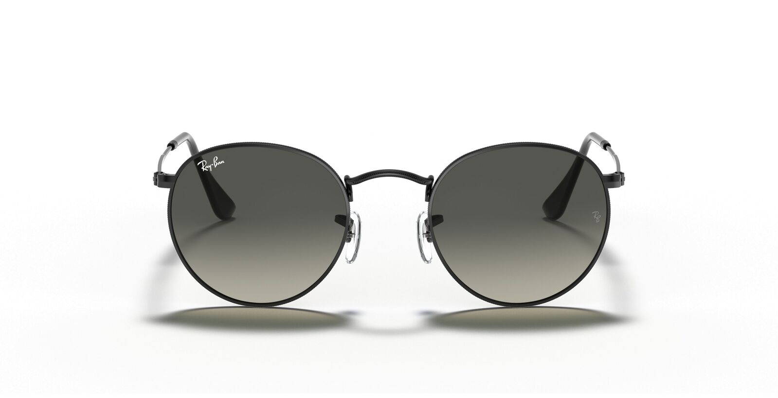 Men's Accessories: Round Flat Grey Gradient Lenses Sunglasses