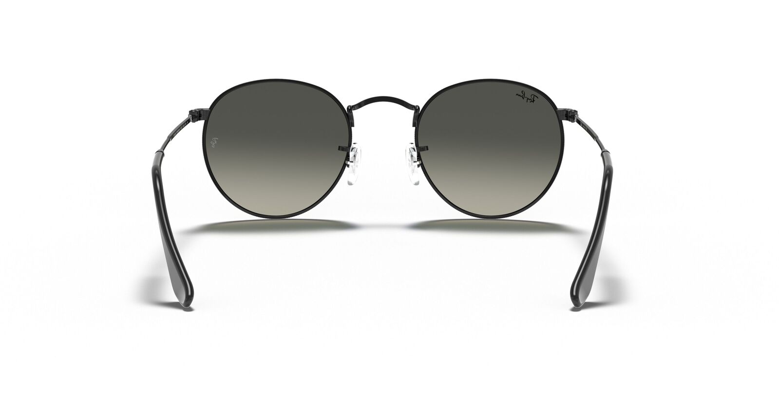 Men's Accessories: Round Flat Grey Gradient Lenses Sunglasses