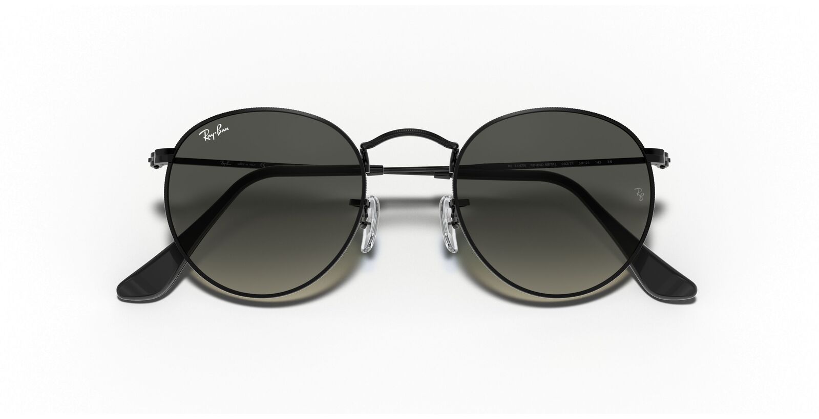 Men's Accessories: Round Flat Grey Gradient Lenses Sunglasses