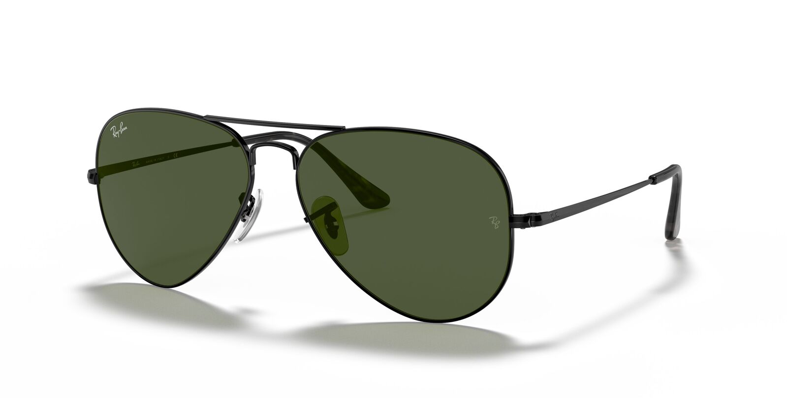Men's Accessories: Aviator Metal II in Black and Green Sunglasses
