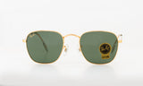 Men's Accessories: Frank Vintage Frame Square Sunglasses (Gold/Green)