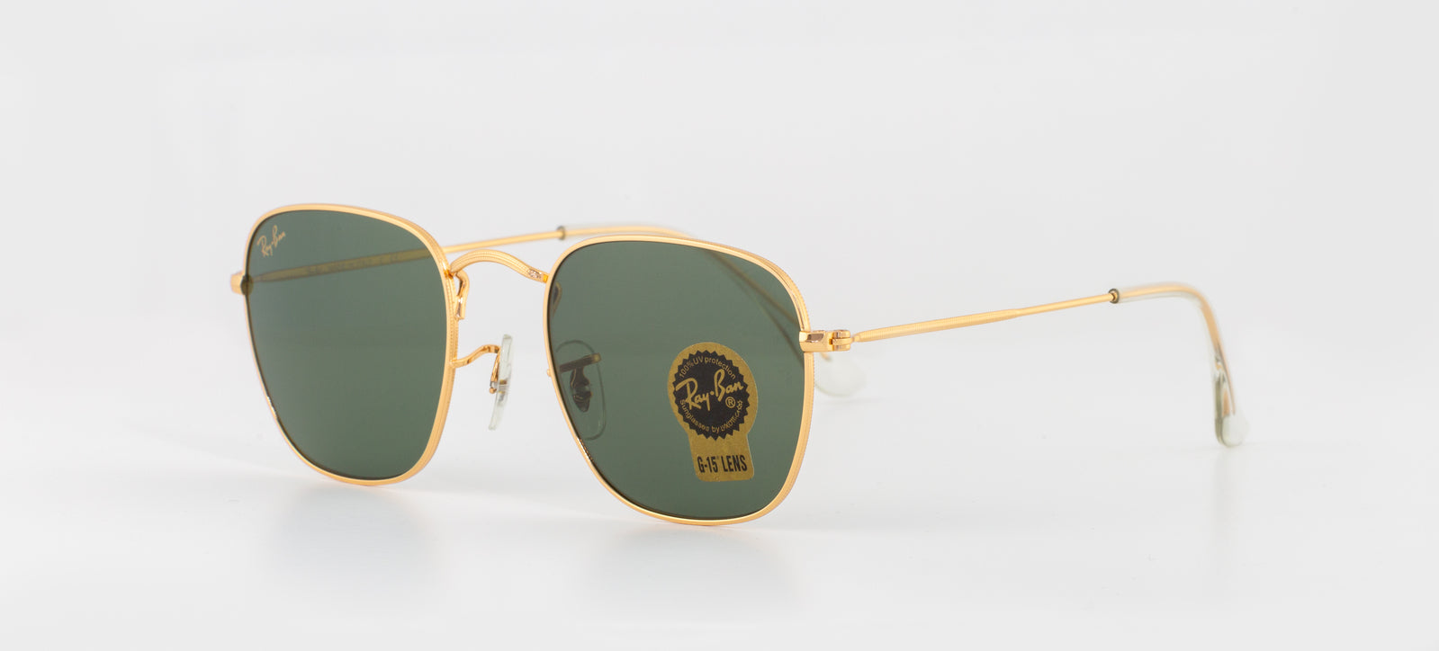 Men's Accessories: Frank Vintage Frame Square Sunglasses (Gold/Green)