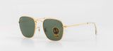 Men's Accessories: Frank Vintage Frame Square Sunglasses (Gold/Green)