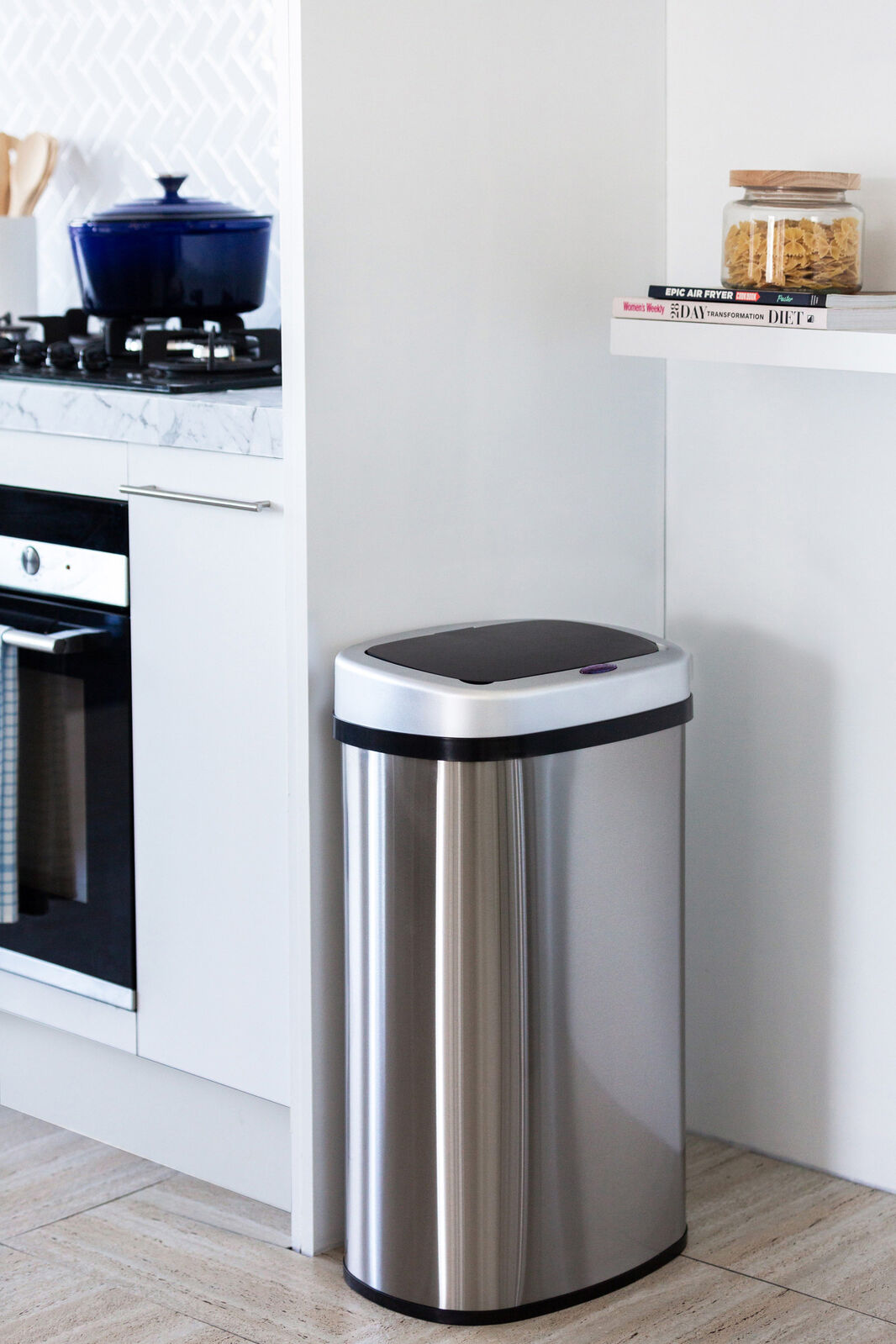 Automatic Bins: 50L Stainless Steel Motion Sensor Rubbish Bin