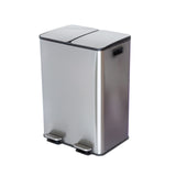 Automatic Bins: Stainless Steel Dual Compartment (30L each Section) Pedal Operation Rubbish Bin