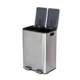 Automatic Bins: Stainless Steel Dual Compartment (30L each Section) Pedal Operation Rubbish Bin