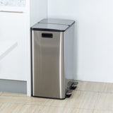 Automatic Bins: Stainless Steel Dual Compartment (30L each Section) Pedal Operation Rubbish Bin