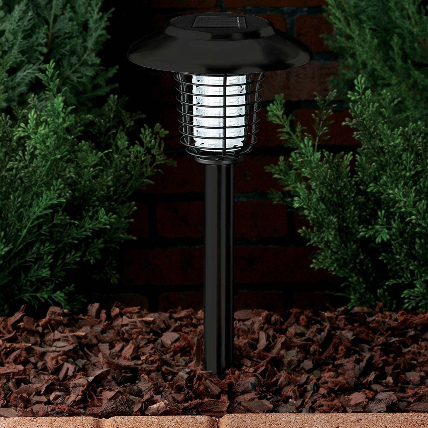 Night Lights & Ambient Lighting: Wireless Solar-Powered Mosquito Killer Lamp (Black)