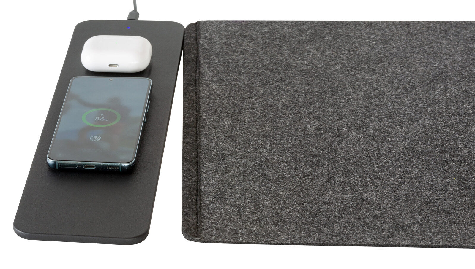 Power Banks & Chargers: Reversible Wireless Fast Charging Desktop Mat for Smartphones and Earbuds