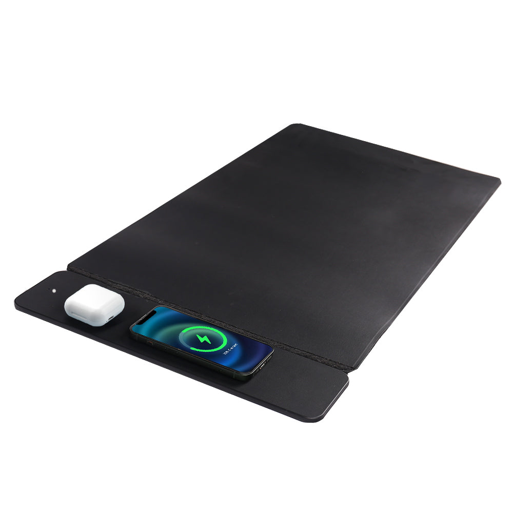 Power Banks & Chargers: Reversible Wireless Fast Charging Desktop Mat for Smartphones and Earbuds