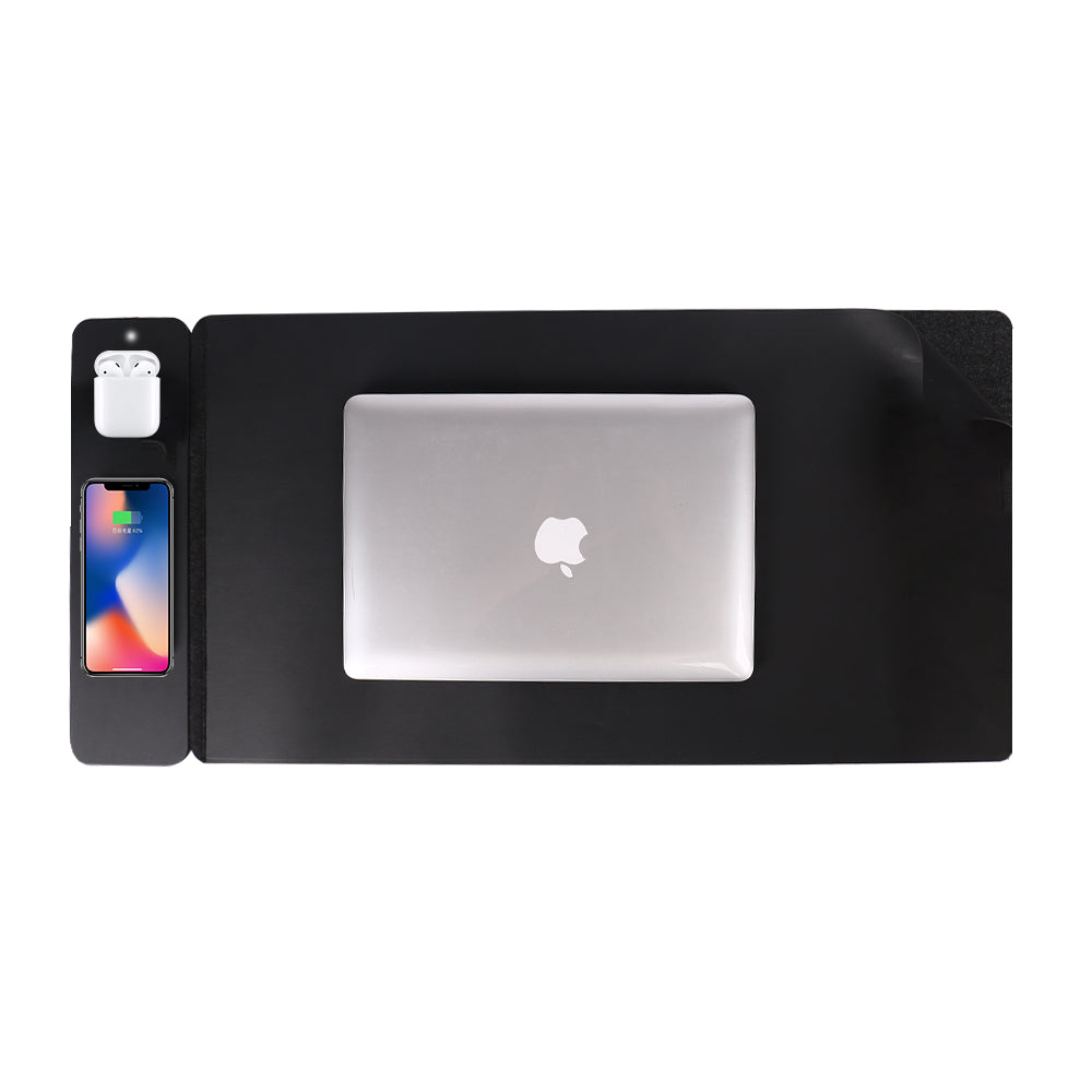 Power Banks & Chargers: Reversible Wireless Fast Charging Desktop Mat for Smartphones and Earbuds