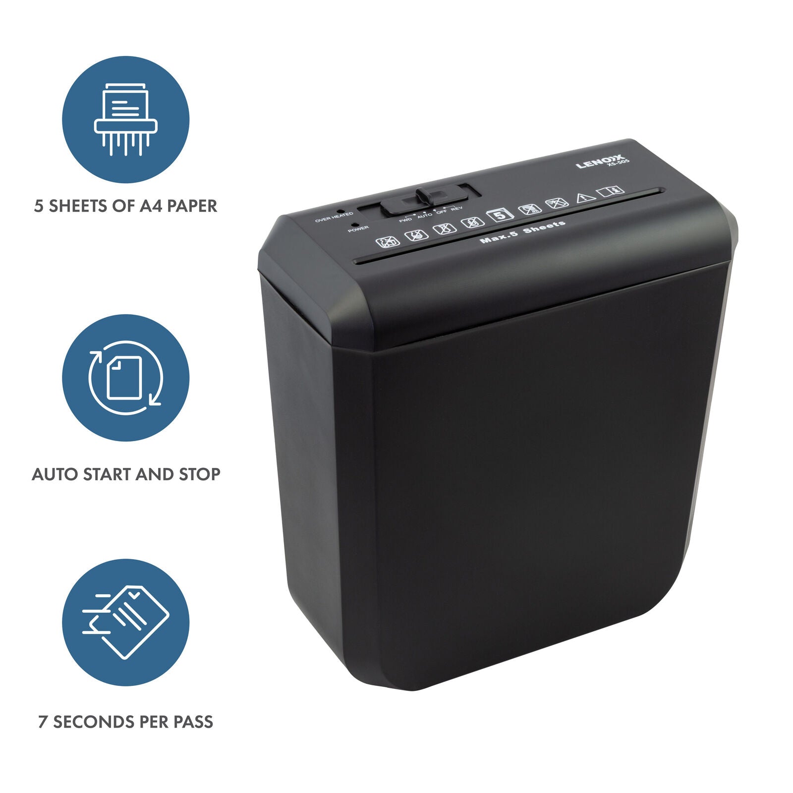 Paper Products: Home & Office Shredder, 5 x A4 At Once, Auto Start/Stop Function