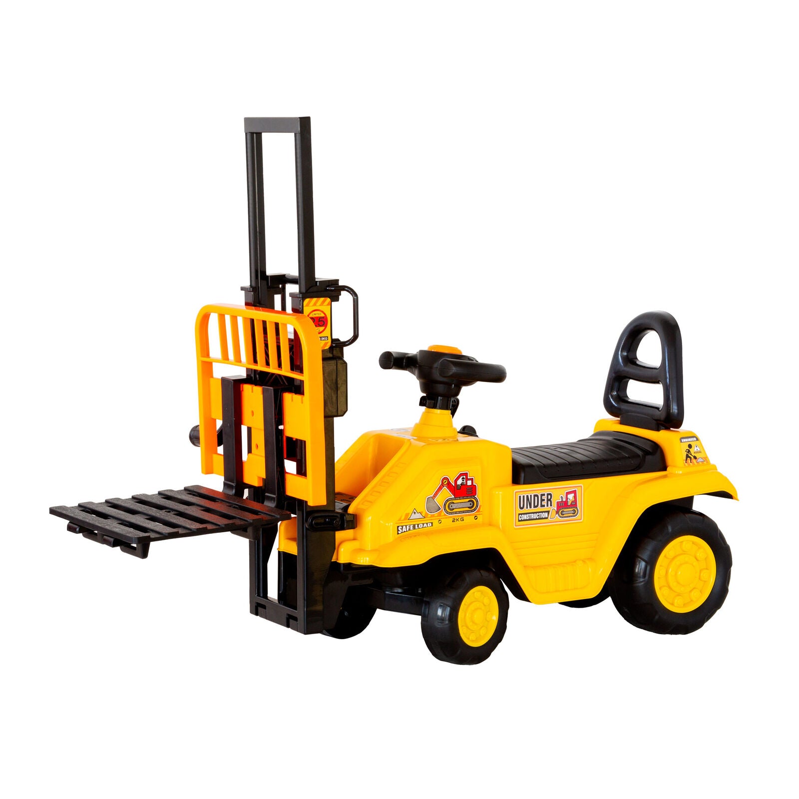 Ride On Cars: Kids Manual Forklift Ride-On with Working Mast Lift and Pallet