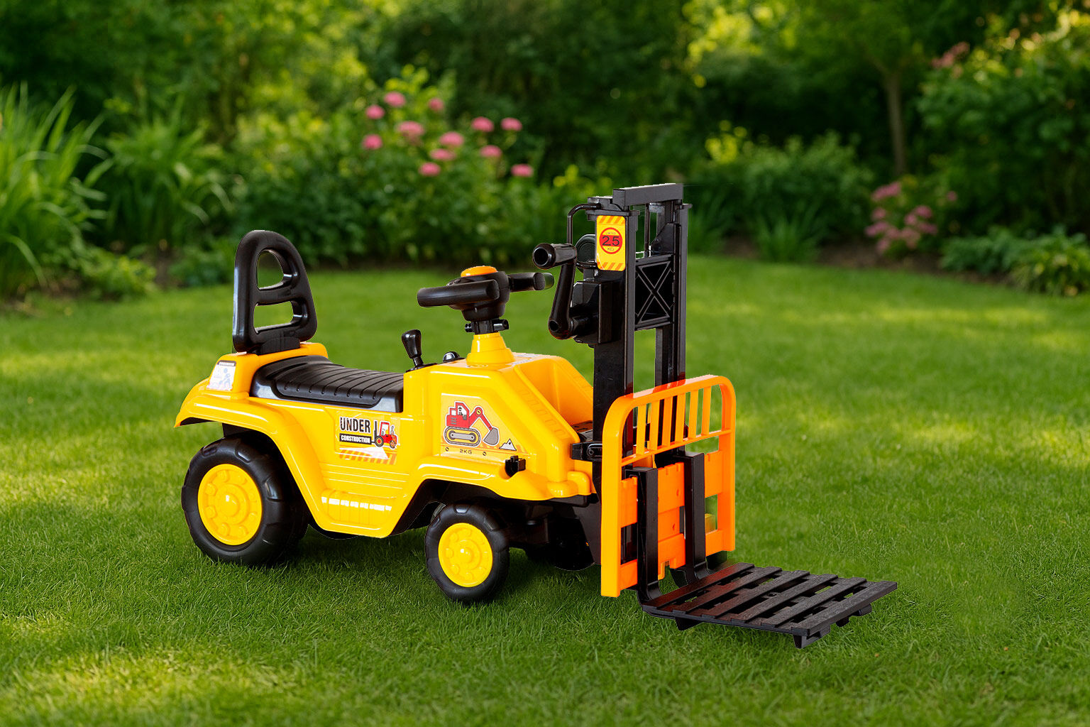 Ride On Cars: Kids Manual Forklift Ride-On with Working Mast Lift and Pallet