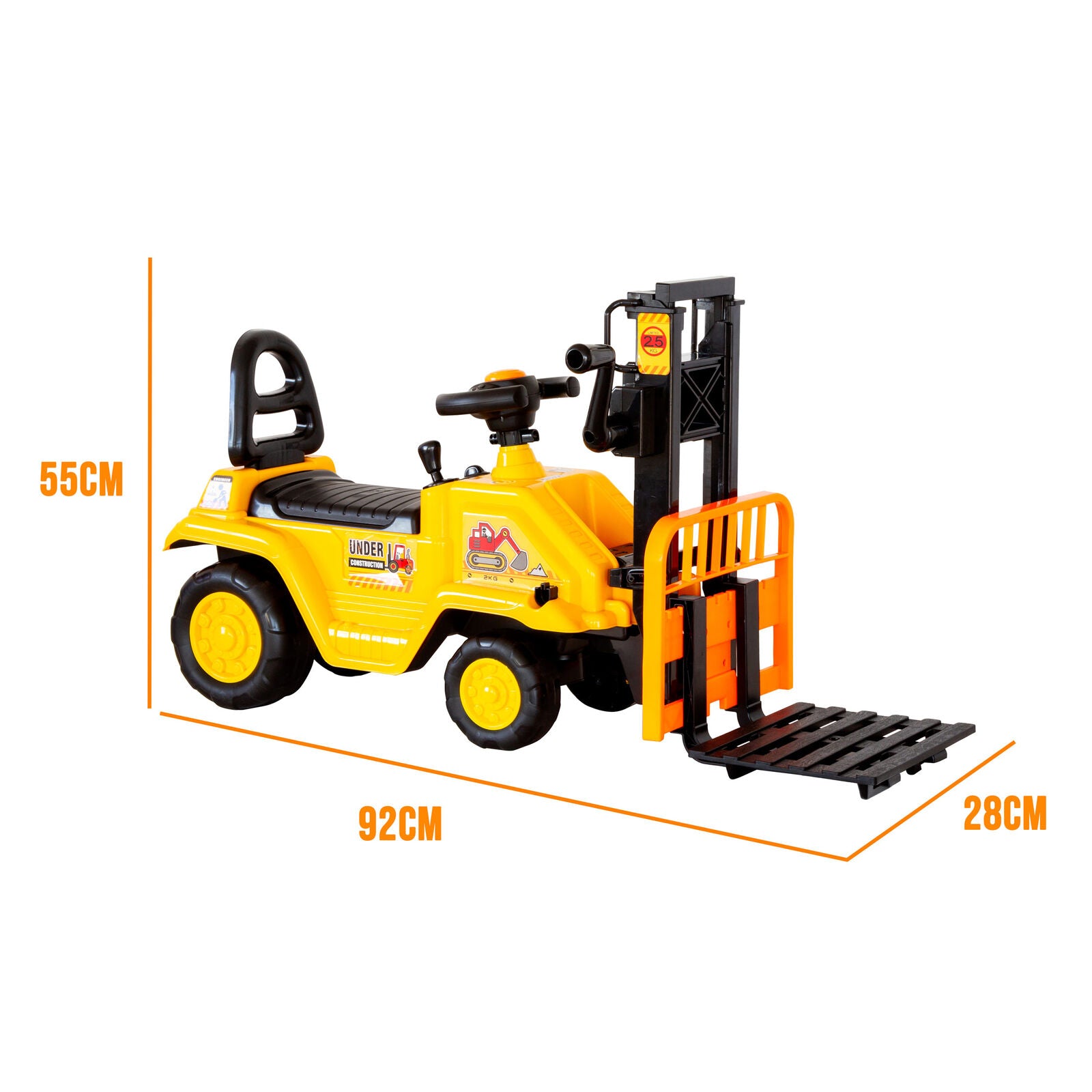Ride On Cars: Kids Manual Forklift Ride-On with Working Mast Lift and Pallet