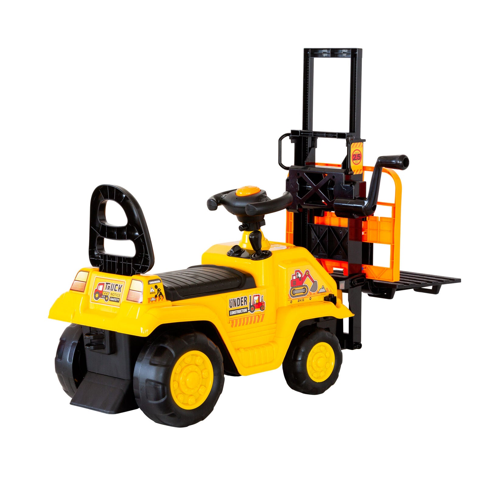 Ride On Cars: Kids Manual Forklift Ride-On with Working Mast Lift and Pallet