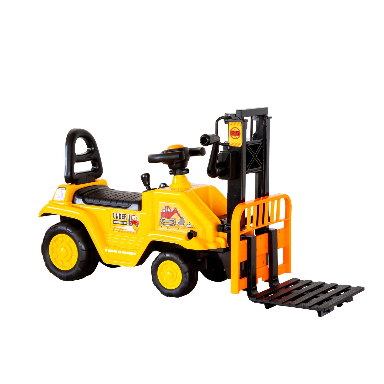 Ride On Cars: Kids Manual Forklift Ride-On with Working Mast Lift and Pallet