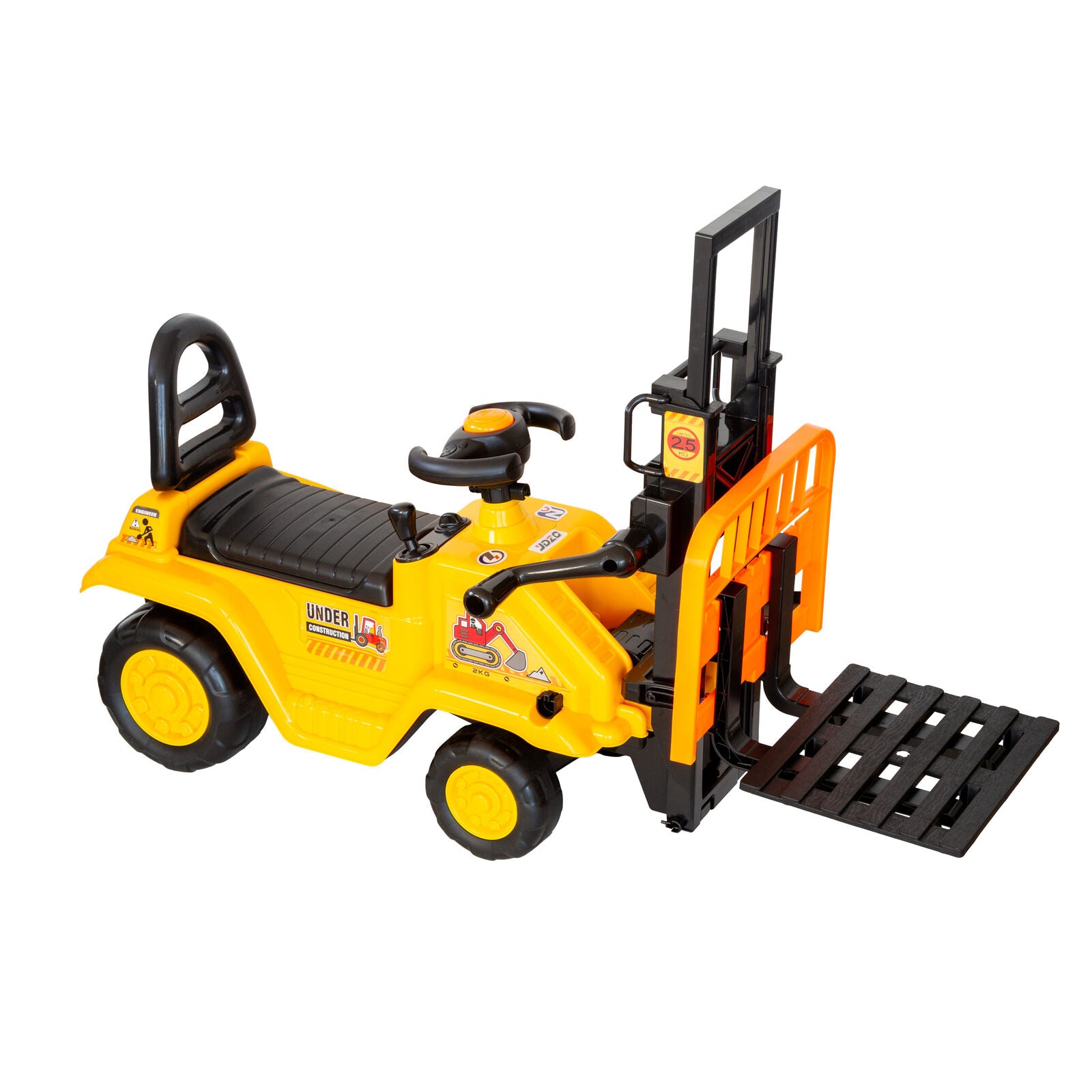 Ride On Cars: Kids Manual Forklift Ride-On with Working Mast Lift and Pallet
