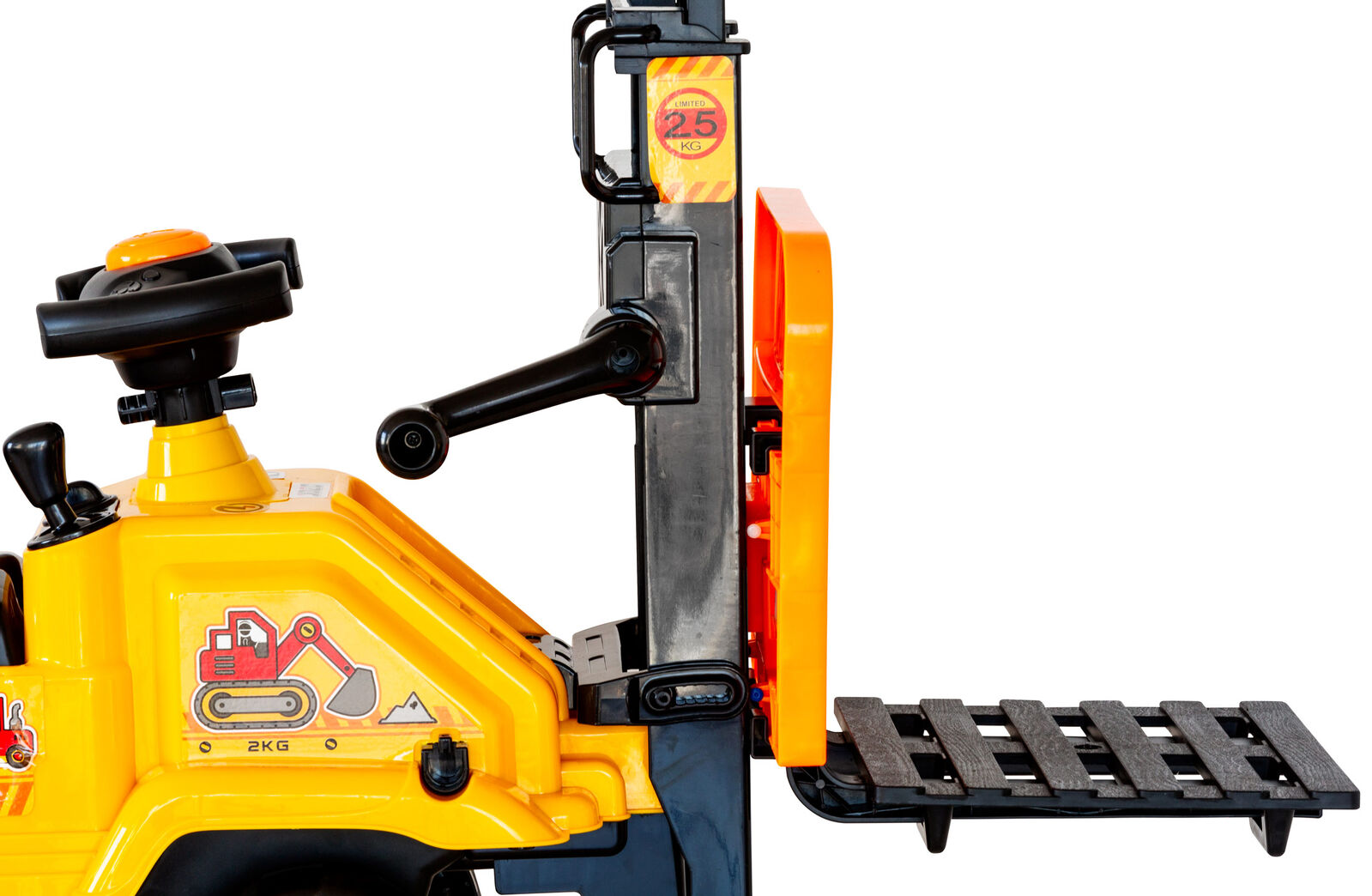 Ride On Cars: Kids Manual Forklift Ride-On with Working Mast Lift and Pallet