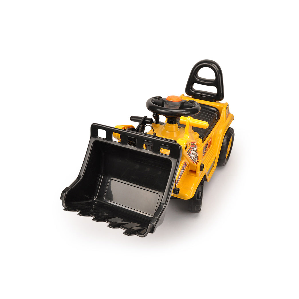 Ride On Cars: Ride-on Children's Digger (Yellow) w/ Interactive Gear Stick & Scoop