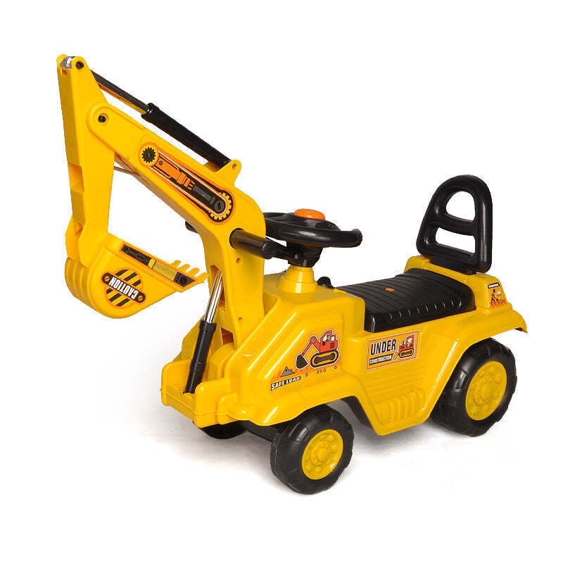 Ride On Cars: Ride-on Children's Excavator (Yellow) w/ Dual Operation Levers to Scoop