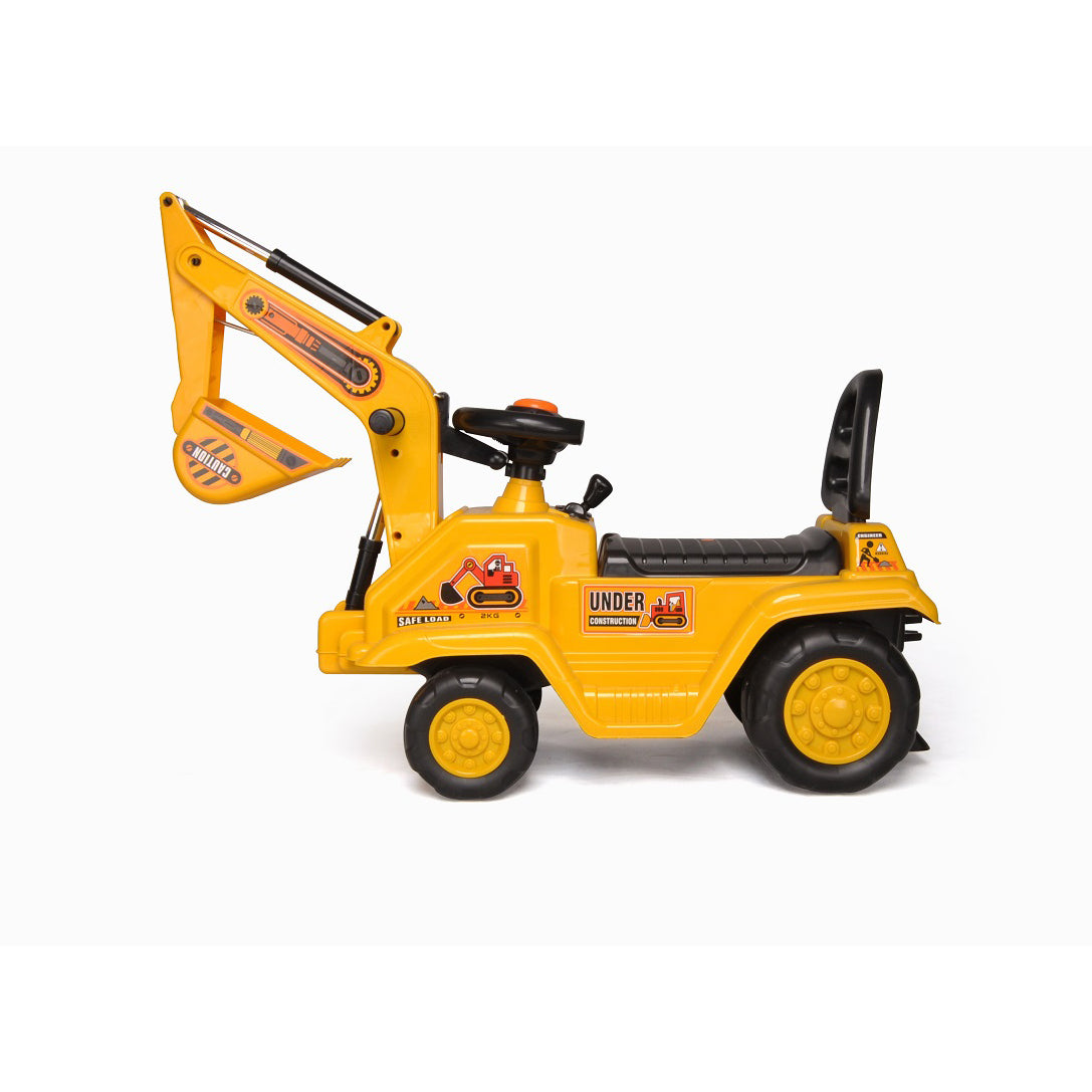 Ride On Cars: Ride-on Children's Excavator (Yellow) w/ Dual Operation Levers to Scoop