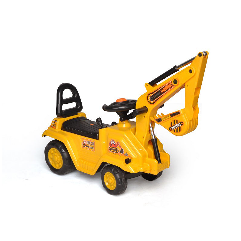 Ride On Cars: Ride-on Children's Excavator (Yellow) w/ Dual Operation Levers to Scoop